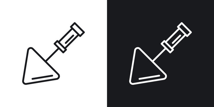 Putty knife icons set in black and white stroke lines