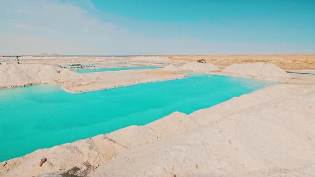 Siwa Oasis Egypt Salt Lake . Natural Salt water lake in desert. Oasis in Siwa, Egypt. Tourism spot in Egypt. Blue deep hole