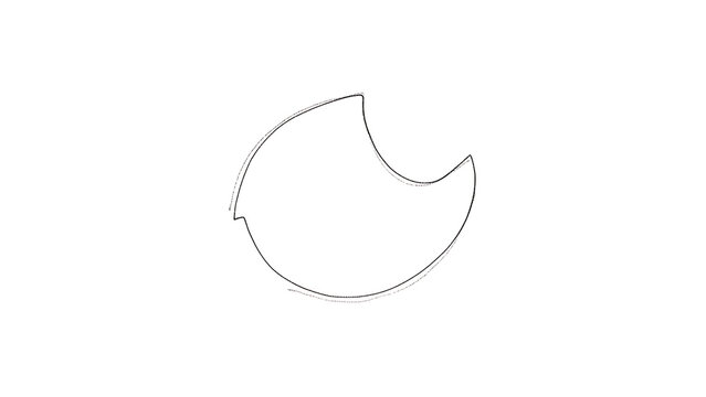 Minimalist Abstract Semi-Circle Wire Drawing with Thin Black Lines for Modern Contemporary Graphic Design and Creative Artistic Layouts