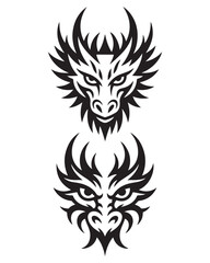 Obraz premium tribal dragon face graphic art design