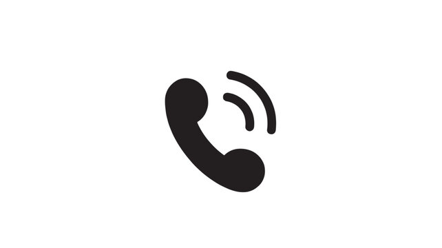 Phone call icon with wireless signal waves symbol for premium communication and connectivity on white background featuring telephone, calling,