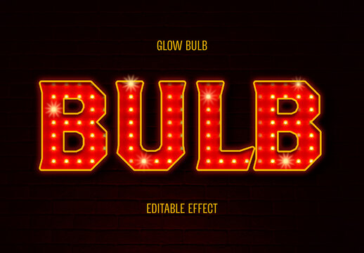 Glow Bulb Text Effect