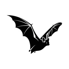 Fototapeta premium Silhouette of a Bat in Flight Illustration.