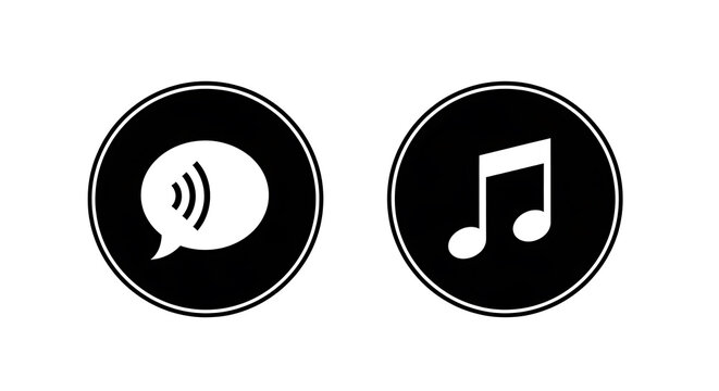 Black and white of headphones and sound waves