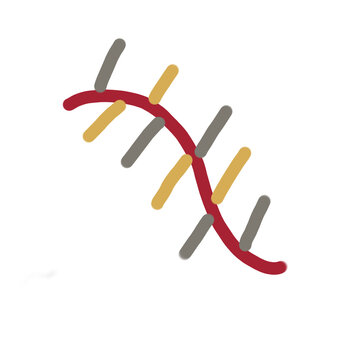 Creative 3D render of ribonucleic acid for science, healthcare, and education use