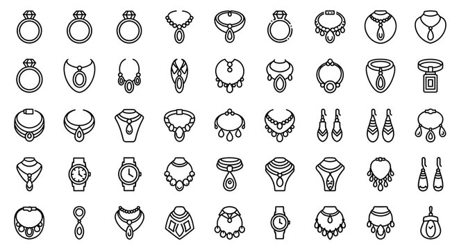 Black and white of various human head silhouettes in profile view face hair