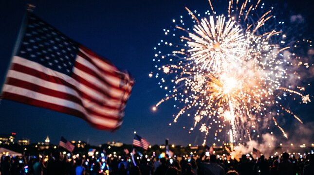 Spectacular independence day fireworks celebrating usa freedom with a vibrant night sky
