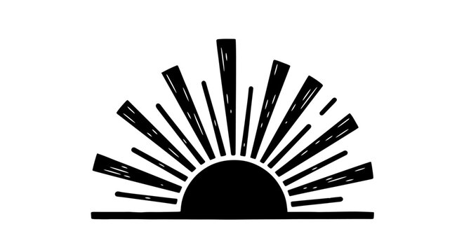 Sunrise Icon Black Silhouette
