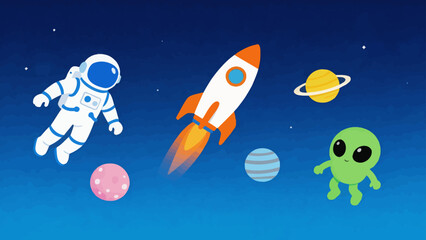 Space astronaut rocket alien planets © k8m