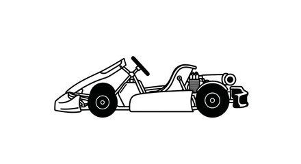 Obraz premium Isolated karting cart illustration side view design on white background