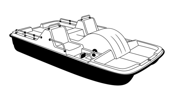 Illustration of a pedal boat isolated on a white background for various uses