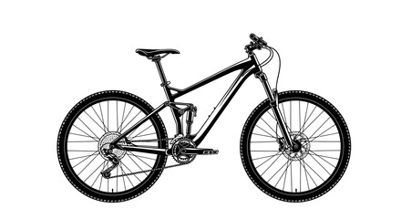 Fototapeta premium Mountain bike illustration on white background for outdoor recreation themes
