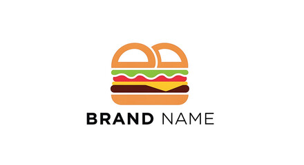 Fototapeta premium A colorful minimalist logo depicting a classic hamburger.