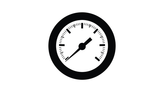 Simple gauge illustration with a black outline a striking silhouette
