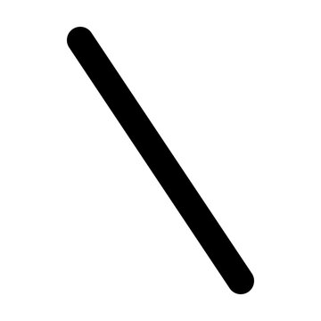 Minimalist backslash vector icon, black diagonal line symbol on white background, simple geometric stroke for web design and UI interfaces
