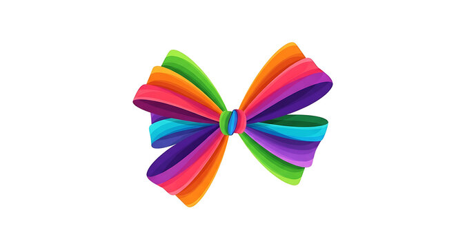 Vibrant multicolored geometric butterfly shape with rainbow gradient wings colors
