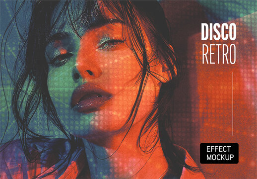 Disco Retro Effect Mockup