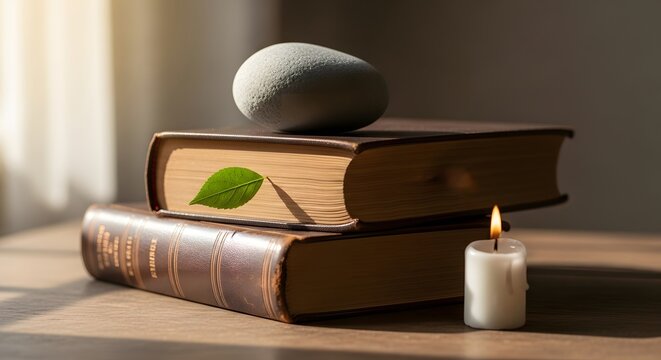 Calm still life with soft natural light expressing inner awareness and responsibility.
