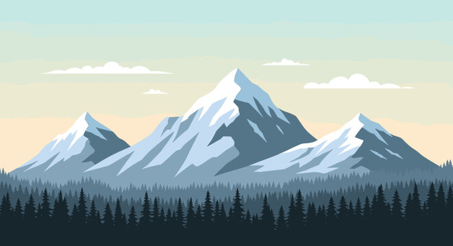 A peaceful, stylized illustration evokes a sense of tranquility and exploration, ideal for travel blogs, outdoor gear marketing, or illustrating a spi