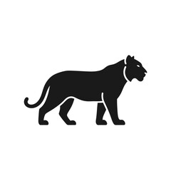 Fototapeta premium Silhouette of a sleek black panther illustration.