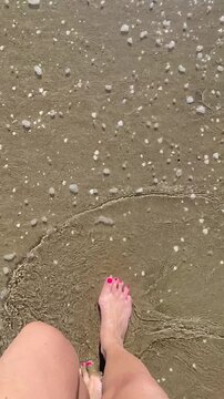 walking on the beach