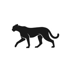 Obraz premium Elegant Black Panther Silhouette Walking with Grace and Power.