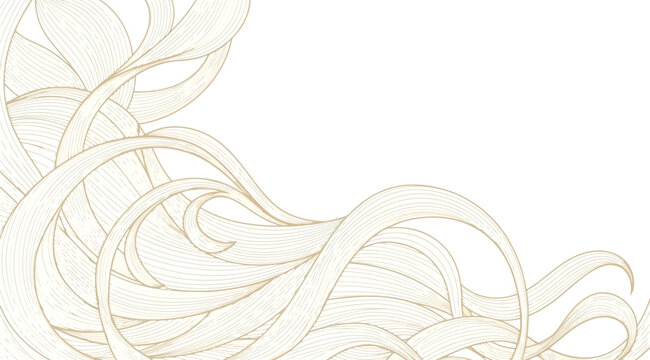 Abstract golden flowing lines forming a wave pattern
