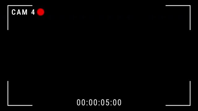 Display of the main monitor CAM 4 of the video surveillance system, This is a Surveillance CCTV monitoring screen template. 4K video.