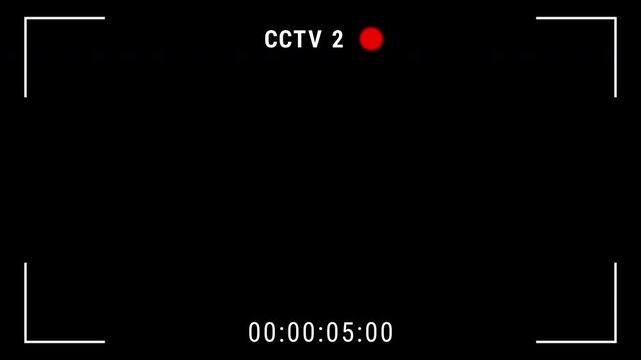 single camera view based on Security camera system concept, CCTV Cam 2 main monitor display with scan lines. 4K video. 