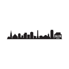 Obraz premium salem oregon skyline silhouette on white background