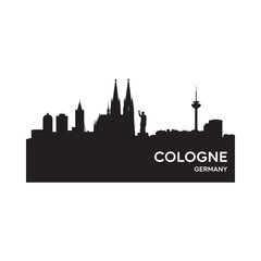 Naklejka premium cologne skyline silhouette on white background high quality