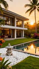 Fototapeta premium tropical resort house 