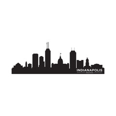 Fototapeta premium indianapolis skyline silhouette on white background high quality