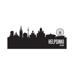 Obraz premium helsinki skyline silhouette with city landmarks high quality