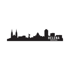 Obraz premium helena montana skyline silhouette on white background