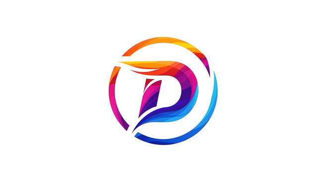 Vibrant multicolored abstract circular with rainbow gradient circle colorful