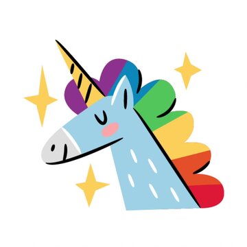 Cartoon unicorn with rainbow smile animation expressing pride joy and colorful magical inclusive happiness