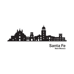 Fototapeta premium santa fe skyline silhouette on white background