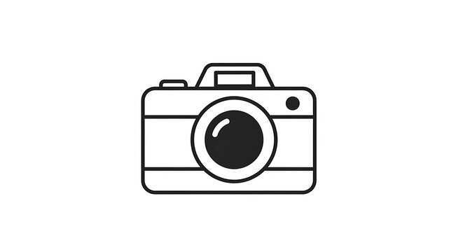 Minimalist black and white of a vintage camera old-fashioned