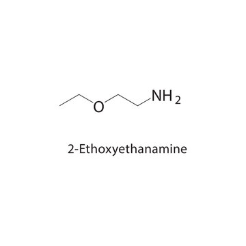 2-Ethoxyethanamine skeletal structure. amine compound schematic illustration. Simple diagram, chemical formula.