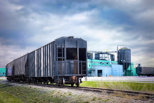 freight train on the railway