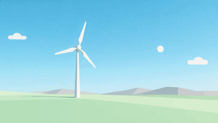 Wind turbine in green landscape © Fan