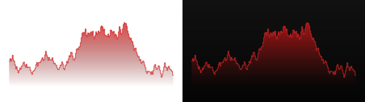 PNG image of&nbsp;Abstract jagged red line graph indicating financial market fluctuations over time on transparent background