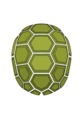 Naklejka premium Turtle shell features a classic geometric pattern isolated on a white background.