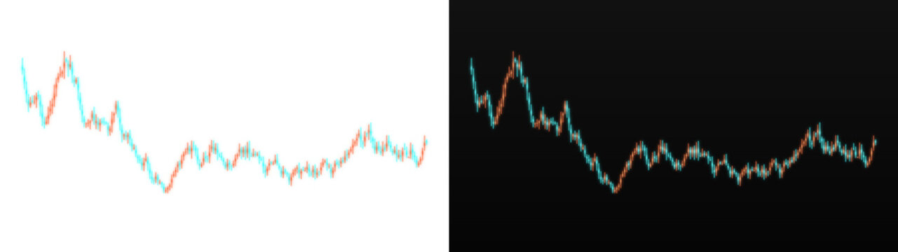 PNG image of&nbsp;A detailed financial candlestick chart displaying volatile market price fluctuations represented with vibrant neon lines on transparent background