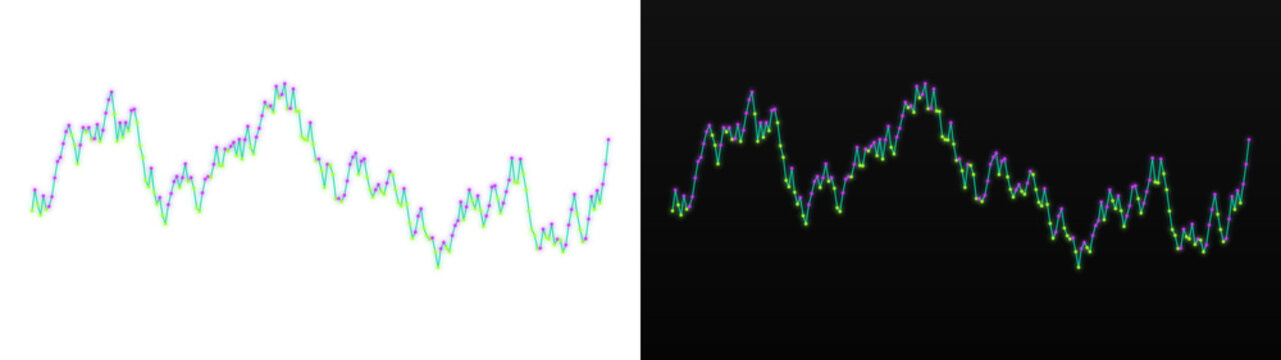 PNG image of&nbsp;Abstract colorful digital graph with data points representing market trends on transparent background