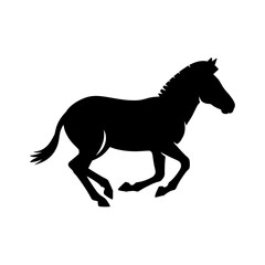 Obraz premium Silhouette of a horse running in black.