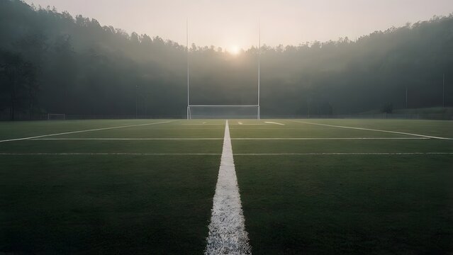 Calm rural sports landscape expressing unity and harmony.