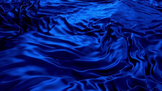 Cloth waving seamless blue color 3D animation loop for titles or logo. Sea ocean water. Washing powder advertisement textile, fabric, material background