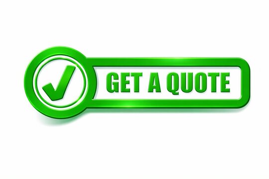 Green checkmark button with get a quote text